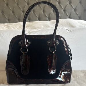 Stuart Weitzman Black and Brown Satchel